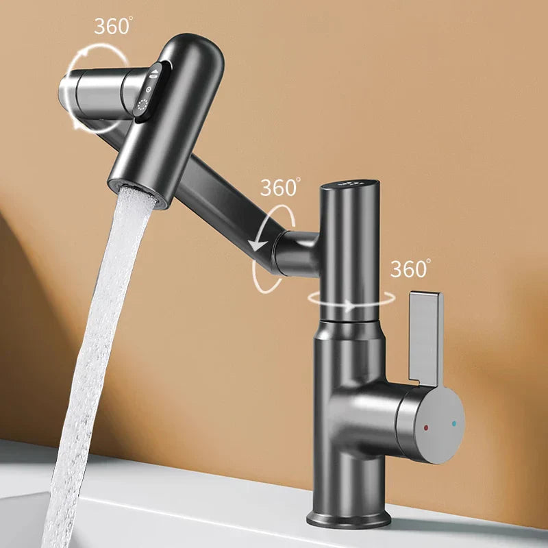 Decorbites™ LED-Badwaschbeckenarmatur 360° Drehbarer Mischbatterie Waschtischarmatur mit Multifunktionsstrahldüse