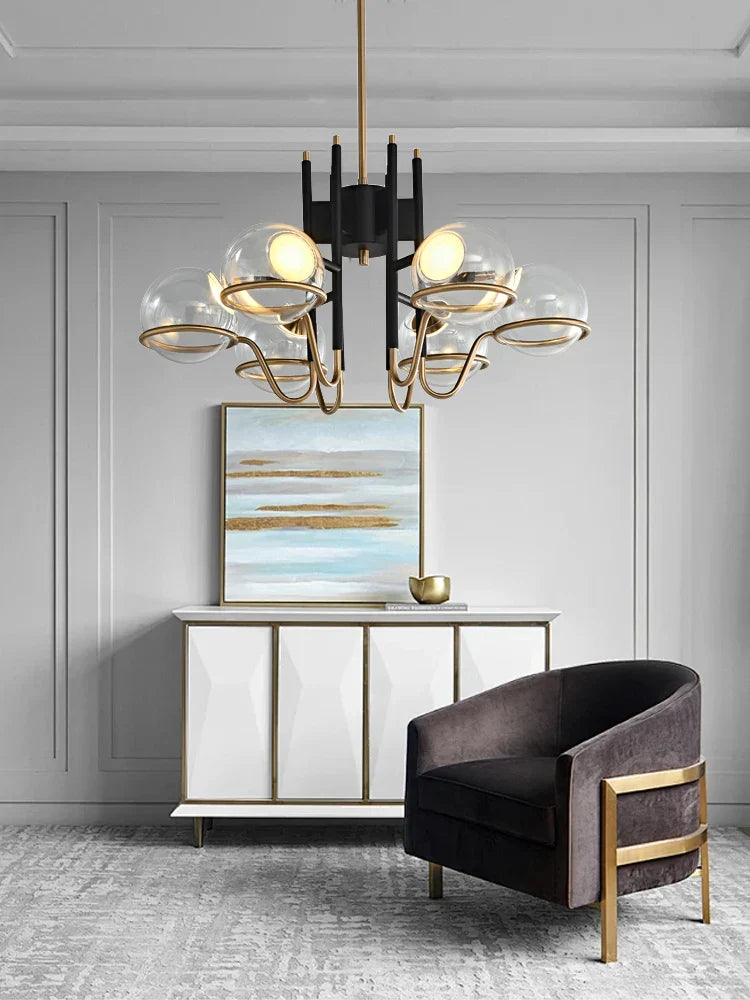 DecorBites™ Gray Glass Ceiling Chandelier Light Luxury Modern Room Decor LightS