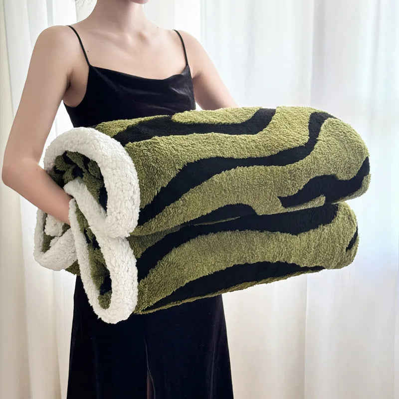 Decorbites™ Leopard-Muster-Doppellagige Woll-Decke – Unwiderstehlich Weich & Warm