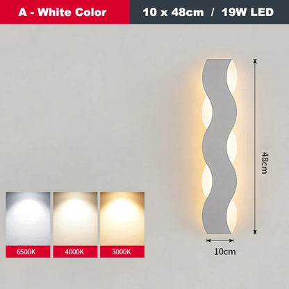 DecorBites™ LED Wave Wall Light for Indoor Corridors, Bedrooms, and Sofas