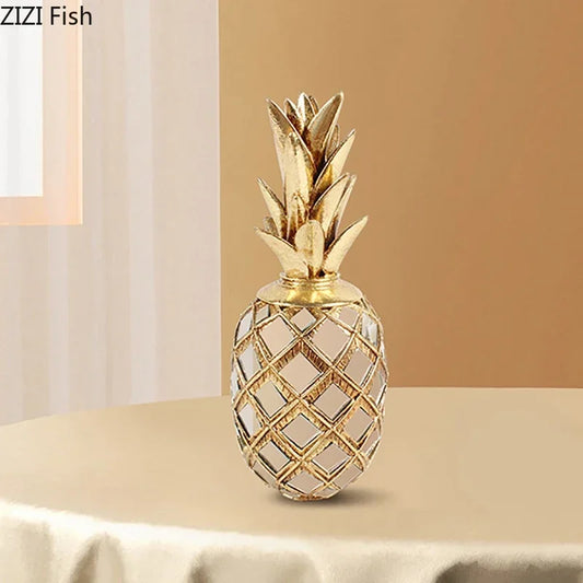 Decorbites™ Goldene Ananas-Harz-Skulptur Schreibtisch-Dekoration Kunst-Statuette