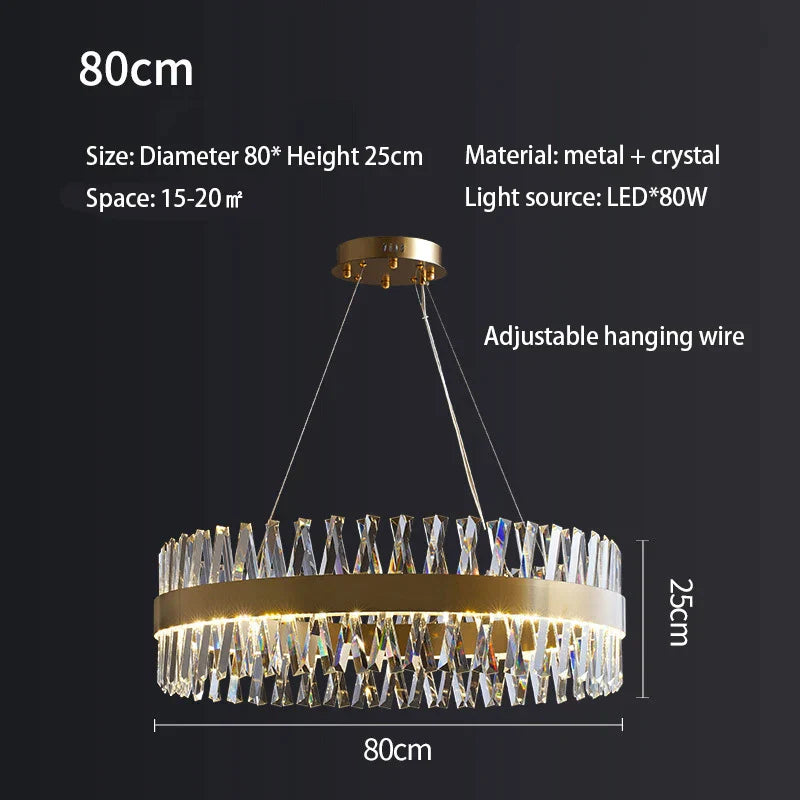 Crystal LED Ceiling Chandelier Oval 100cm