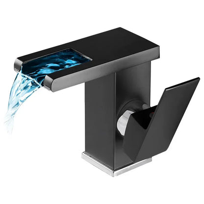 Decorbites™ LED-Wasserfall-Waschtischarmatur - Einhebelmischtapfen in Weiß, Schwarz oder Chrom