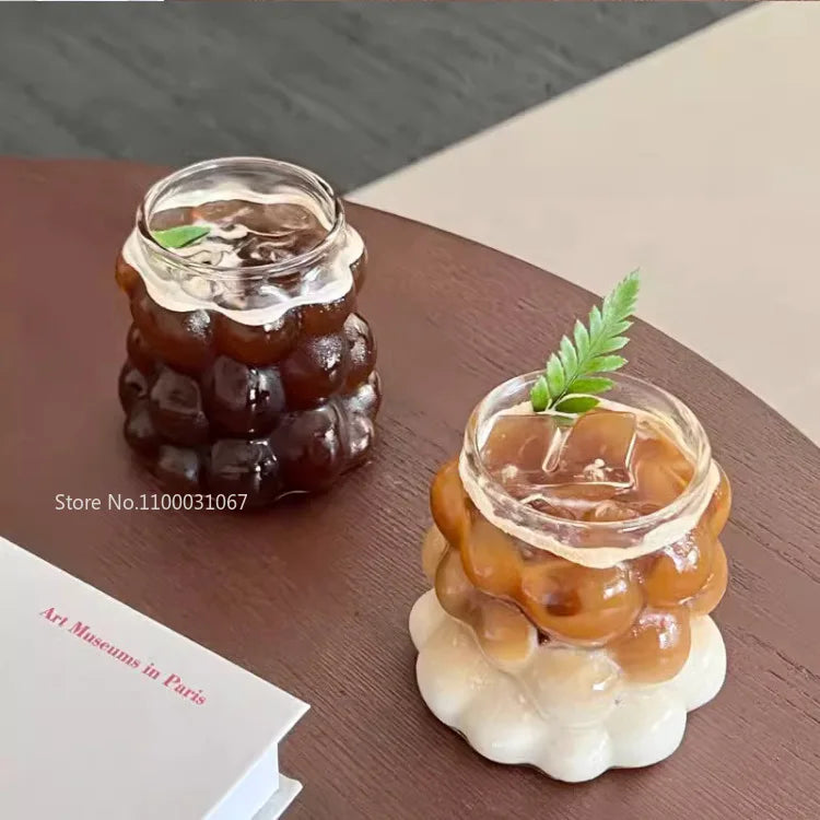 Decorbites™ hitzebeständiges Trauben-Glas-Becher-Set: Transparente Trinkbecher für Kaffee, Tee, Saft und Bier
