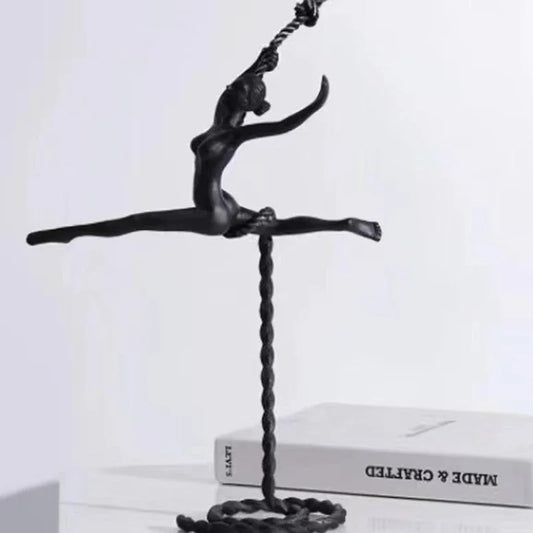 "DecorBites™ Ballerina-Tänzer-Skulptur - Abstrakte Metall-Handarbeitsfigur für die Raumdekoration"