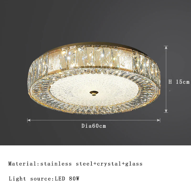 Gold Crystal Glass Ceiling Light