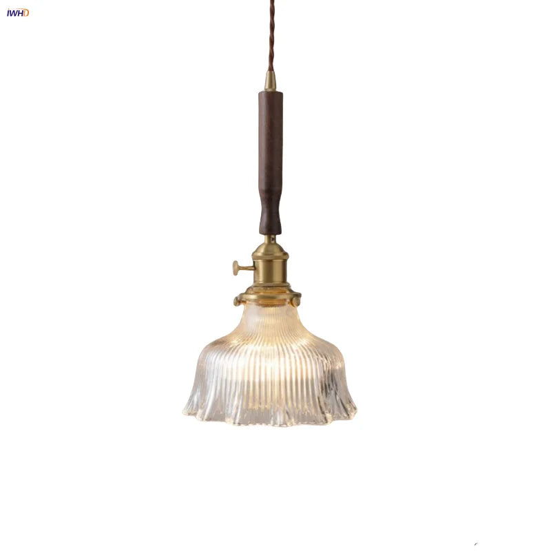 Decorbites™ Glas-LED-Pendantleuchte Walnussbaum Kupferschalter Nordisches Hängelicht