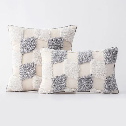 Decorbites™ Geometrisches Tufted Quasten Kissenbezug aus Baumwoll-Leinen Herbst-Kissenbezug