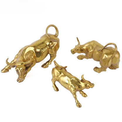 Decorbites™ Goldene Stier-Figur Skulptur - Börsenbüro-Dekoration & Festtagsgeschenk