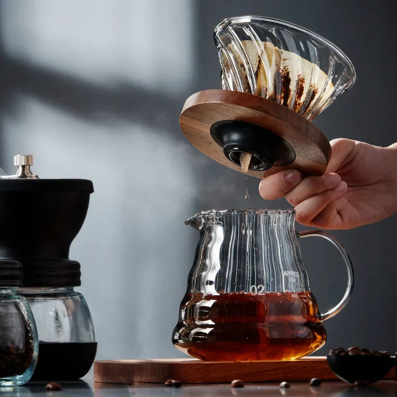 Decorbites™ Glas-Kaffeekocher: Handgefertigter Topf zum Teilen, Filterbecher und Teekanne