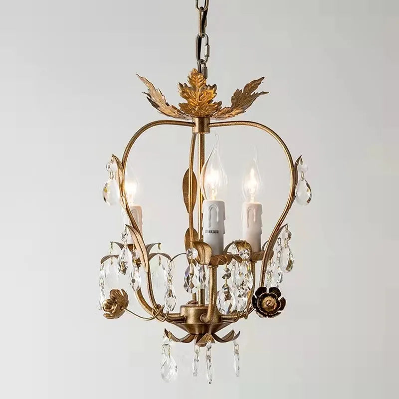 DecorBites™ Iron Crystal Chandelier for Corridor, Bedroom, Restaurant, Bar, Locker Room