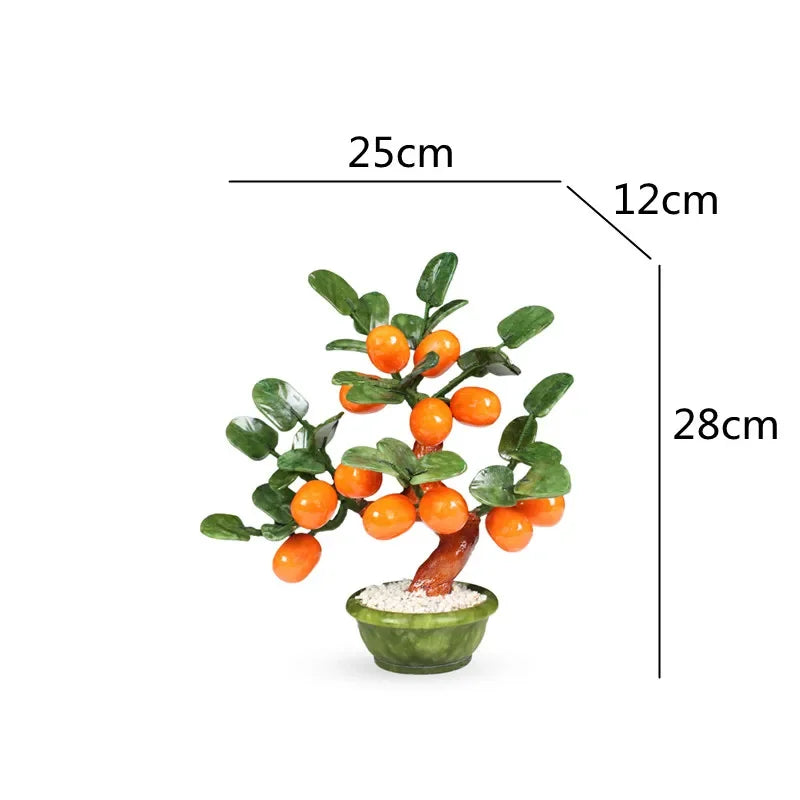 Decorbites™ Jade Kumquat Mandarinenbaum Bonsai: Handgefertigte chinesische Dekorationsornamente