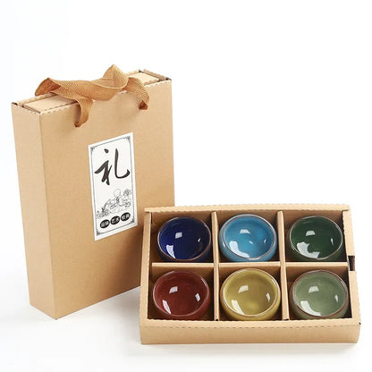 DecorBites™ Ice Cracking Ceramic Tea Espresso Coffee Cups Set