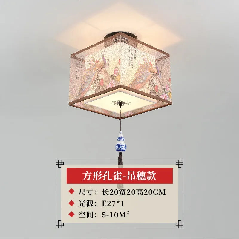 Decorbites™ Lotus Chinesische Kronleuchter Deckenlampe Einfaches Korridor-Gemälde LED-Beleuchtung