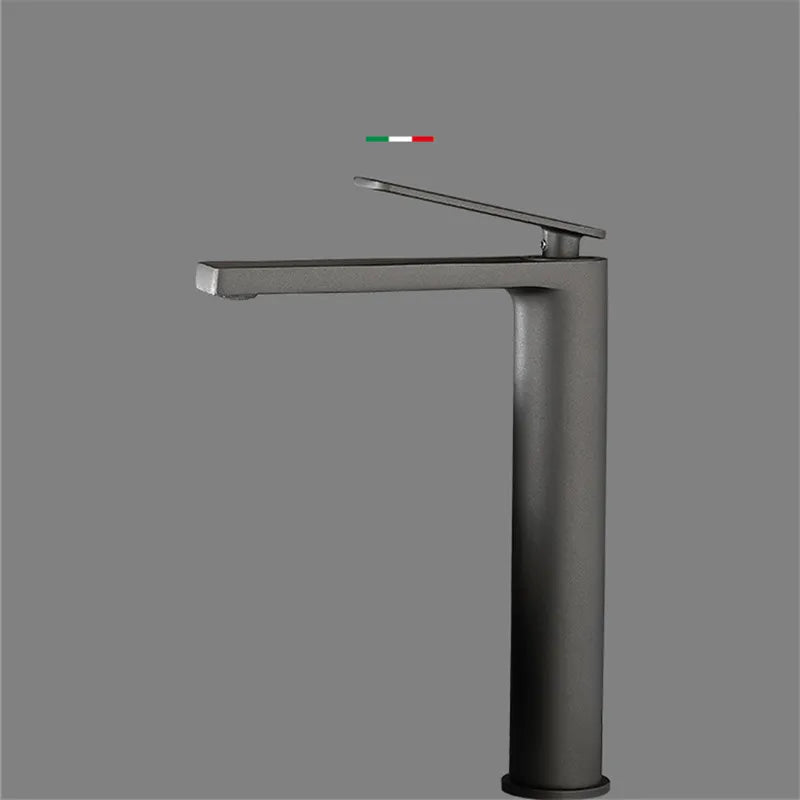 Decorbites™ Gewehr Grau Wasserfall Beckenarmatur - Messing Heiß Kalt Waschbeckenarmatur