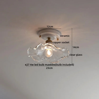 DecorBites™ LED Canopy Ceiling Light Glass Copper Luminaria De Teto