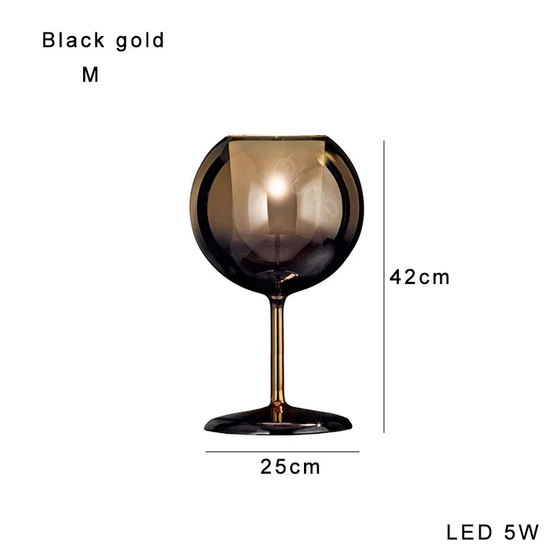 Gold Chrome Glass Table Lamp