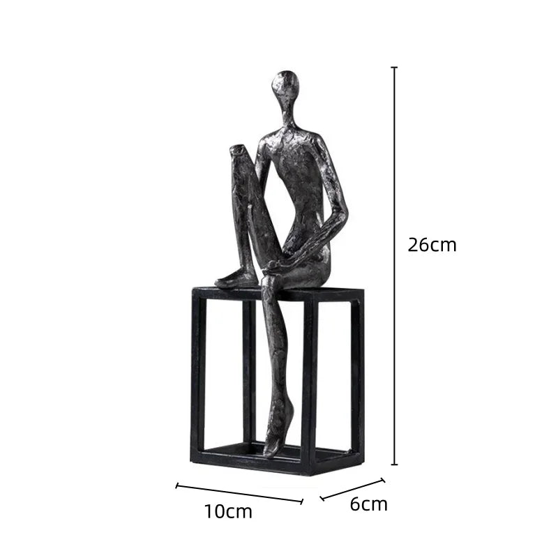 Decorbites™ Abstrakte Denker Skulptur: Dekorative Figuren für die Einrichtung des Zuhauses