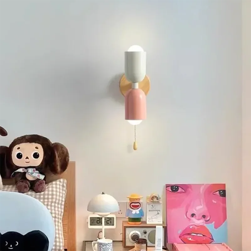 DecorBites™ Cream Zipper Wooden Wall Lamp: Minimalist Nordic Design for Bedroom, Living Room Illumination