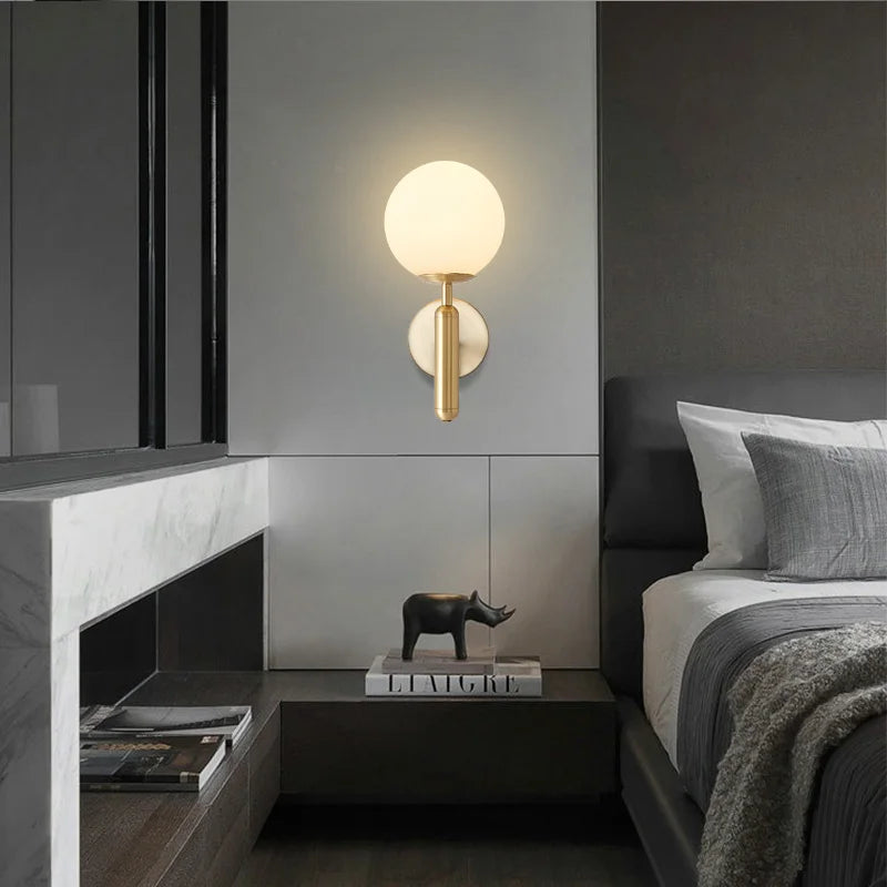 DecorBites™ Glass Ball Mirror Wall Lights for Bedroom Living Room Decor