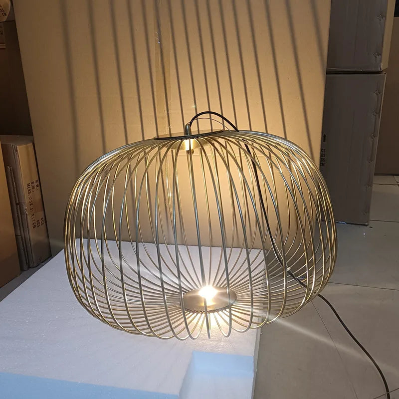 Gold Cage LED Pendant Lamp
