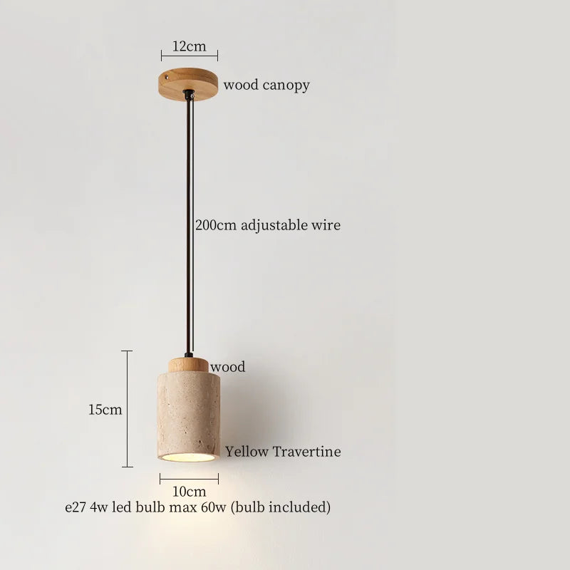 Decorbites™ LED Gelbe Travertin-Stein-Hängeleuchten | Wabi Sabi Vintage Hängelampe