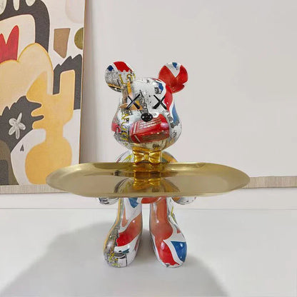 DecorBites™ Graffiti Bear Figurine Home Decor Sculpture Shelf Statue Table Gift