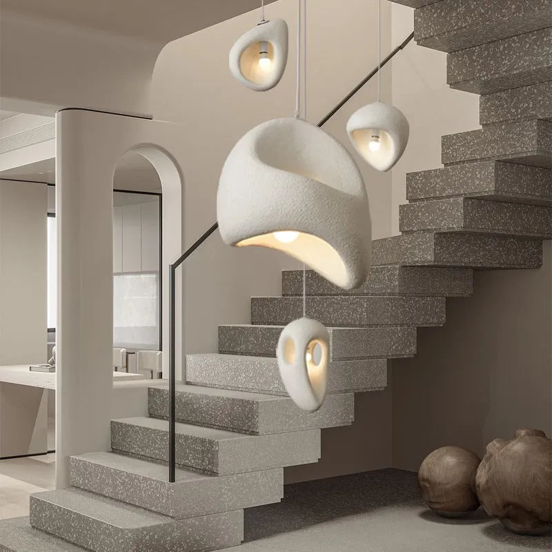 Wabi Sabi Irregular White Pendant Light, E27