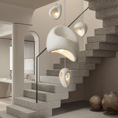 Wabi Sabi Irregular White Pendant Light, E27