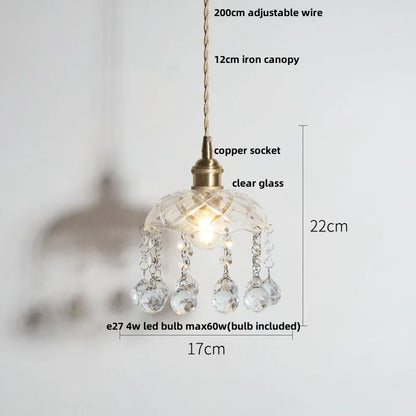 DecorBites™ Crystal Glass LED Pendant Lamp: Modern Luxury Interior Lighting for Home Decor