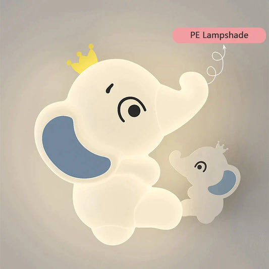 Decorbites™ Elefanten-Karikatur-Wandleuchte PE-Lampenschirm für Kinderzimmer und Schulflur