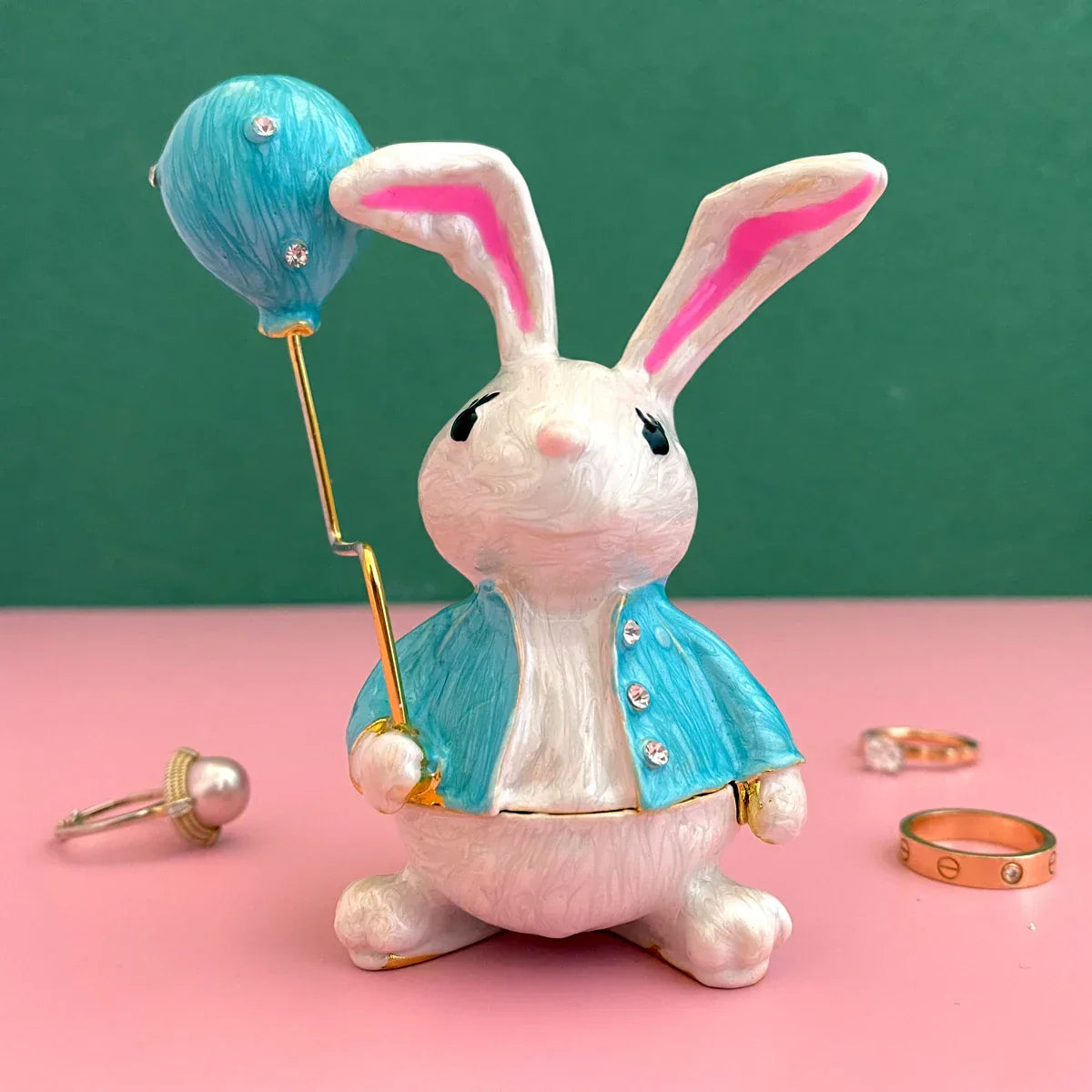 Decorbites™ Kristall-Tierfiguren-Schmuckschatulle Handbemalt Ringhalter Kommoden-Dekoration Hochzeitsgeschenk