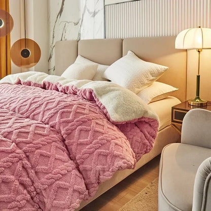 Decorbites™ Kuschelige Kaschmir-Decke-Duvet-Cover - Weiche Warme Fleece-Bettwäsche für Betten