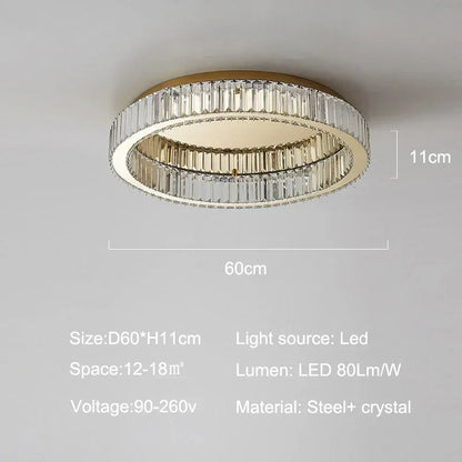 Decorbites™ Gold Kristall Deckenleuchte Ring LED – Moderne Luxus Innenraumbeleuchtung für Zuhause
