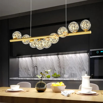 DecorBites™ Glass Ball G9 LED Chandelier for Dining Room, Kitchen, Office & Front Desk