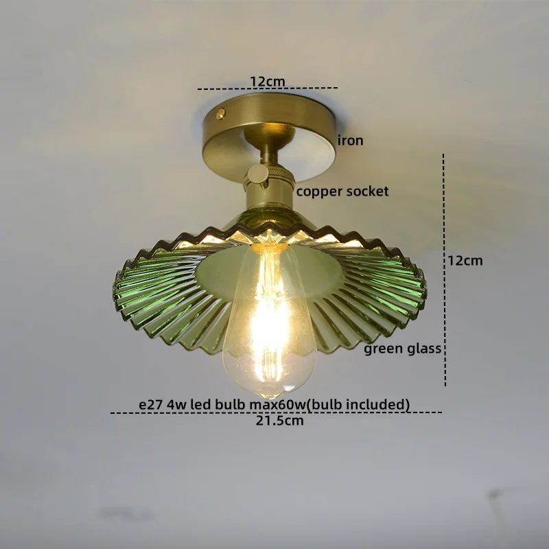 DecorBites™ Glass Copper Nordic Ceiling Lamp for Living Room & Balcony.