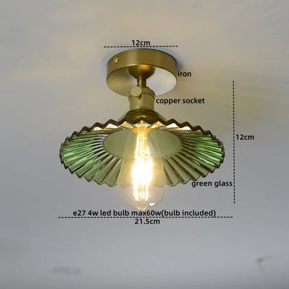 DecorBites™ Glass Copper Nordic Ceiling Lamp for Living Room & Balcony.