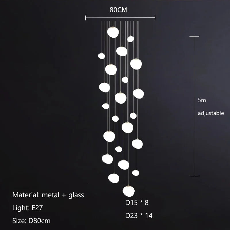 Decorbites™ Glas-Kugeln-LED-Hängeleuchten für die Einrichtung zu Hause, Wohn-/Esszimmer, Bar & Treppen