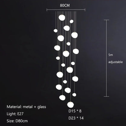 Decorbites™ Glas-Kugeln-LED-Hängeleuchten für die Einrichtung zu Hause, Wohn-/Esszimmer, Bar & Treppen