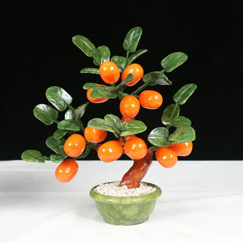 Decorbites™ Jade Kumquat Mandarinenbaum Bonsai: Handgefertigte chinesische Dekorationsornamente