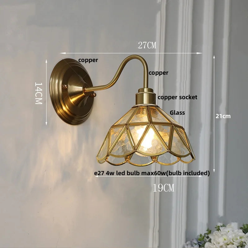 Decorbites™ Glas Messing Wandleuchte LED-Leuchtenarmatur für Esszimmer Wohnzimmer Badezimmer Spiegel