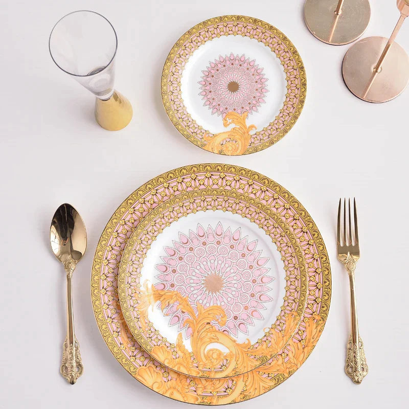 Gold Floral China Tableware