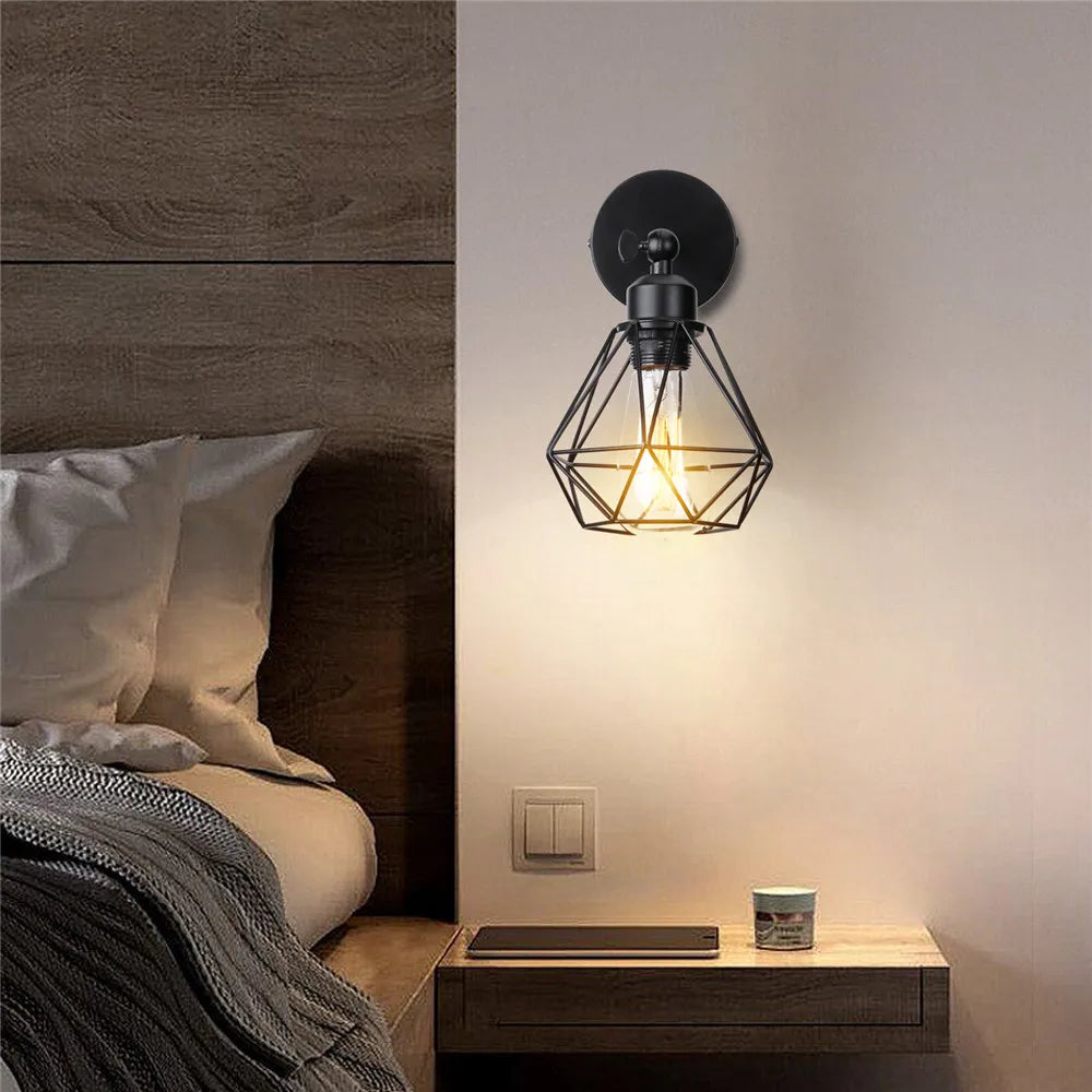 Decorbites™ verstellbare industrielle Vintage-Wandleuchte Eisenkäfig-Wandleuchte für Nachttisch & Badezimmer