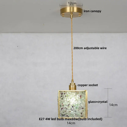 DecorBites™ Crystal Glass LED Pendant Lamp, Adjustable Modern Luxury Hanging Lights