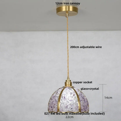 DecorBites™ Crystal Glass LED Pendant Lamp with Adjustable Copper Socket for Modern Luxury Décor