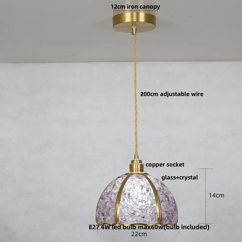 DecorBites™ Crystal Glass LED Pendant Light Fixture, Adjustable Height, Modern Luxury Design