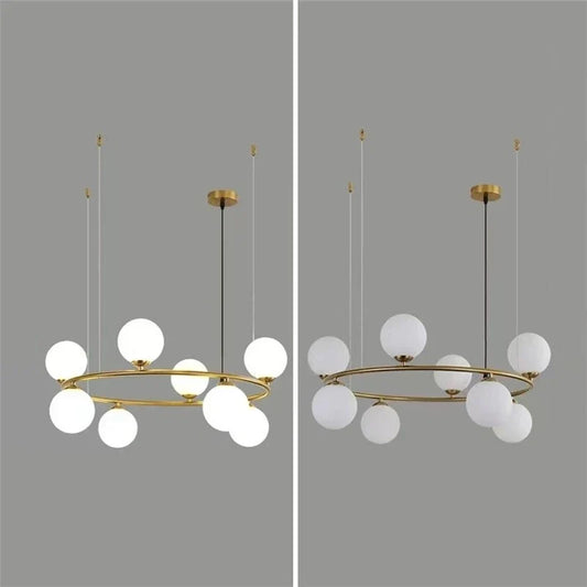 DecorBites™ Glass Ball Pendant Chandelier, Adjustable Height, Modern Nordic Design