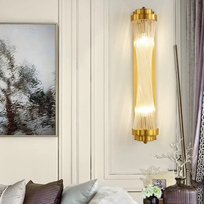 Decorbites™ Kristall-Wandleuchte: Moderne Wohnzimmer-Nachttischleuchte Glas Gold Leuchte