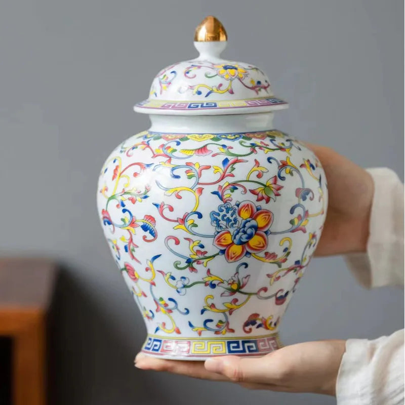 Decorbites™ Emailierter Porzellan-Teedose Ingwergefäß - Desktop-Aufbewahrungsbehälter