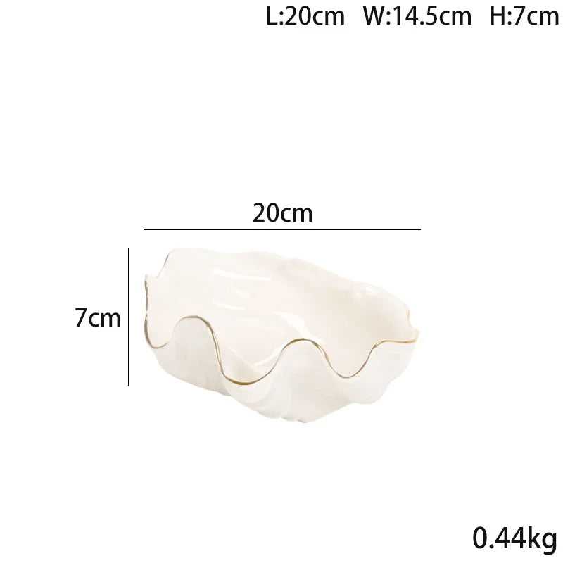 Gold Ceramic Seashell Bowl